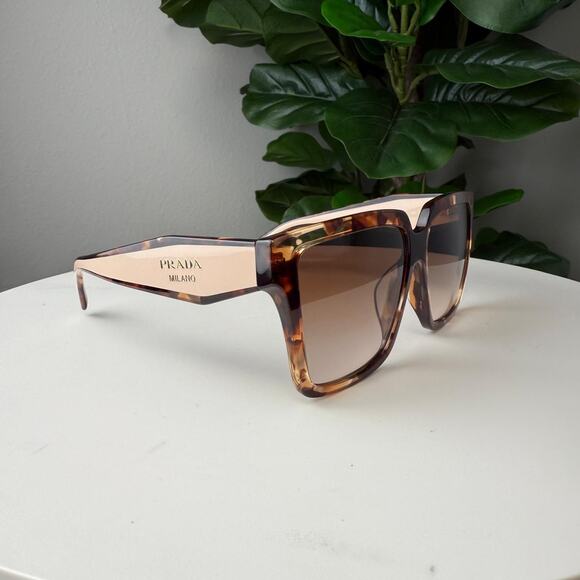 S204 Prada Caramel Tortoise Brown Gradient Sunglasses - Picture 1 of 4